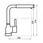 Vòi Rửa Chén Carysil G-0585 (màu muối hồng, xám tro, đen)